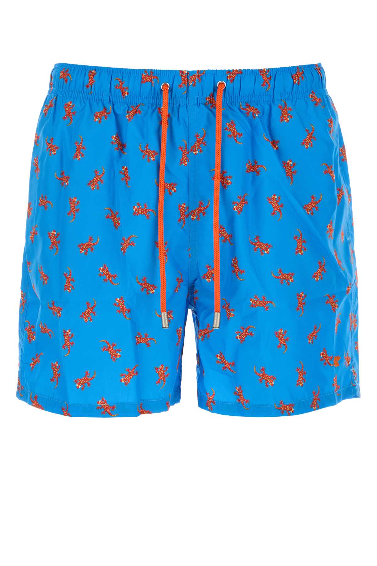 Gallo Turtle-Print Recycled Polyester Swimming Shorts — Blue
