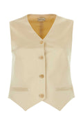 Magda Butrym Cotton Blend Vest — Cream