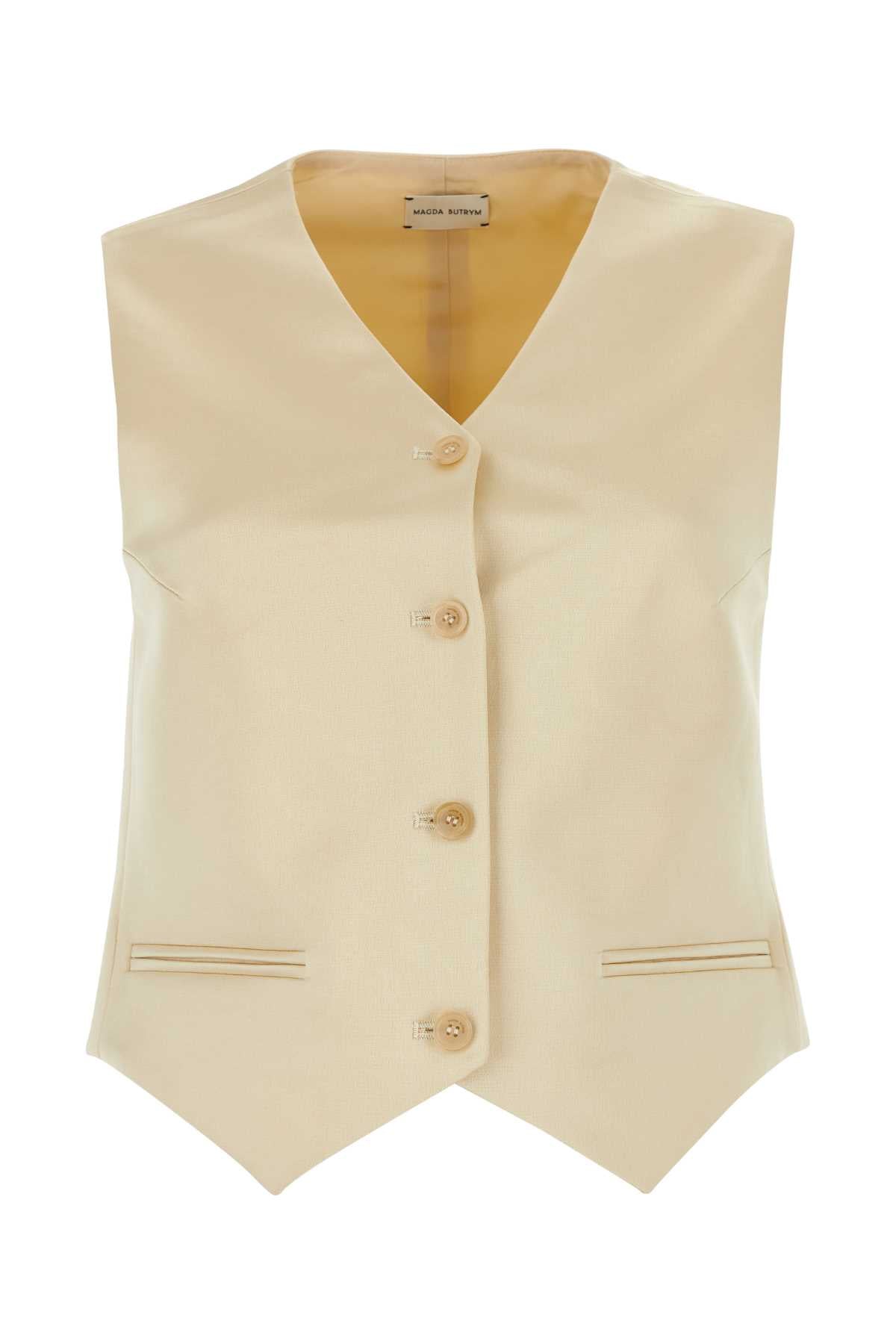 Magda Butrym Cotton Blend Vest — Cream