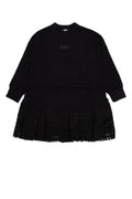 Dkny Junior Perforated Pleated Dress — Black