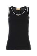 Valentino Garavani Logo-Embroidered Cotton Tank Top — Black