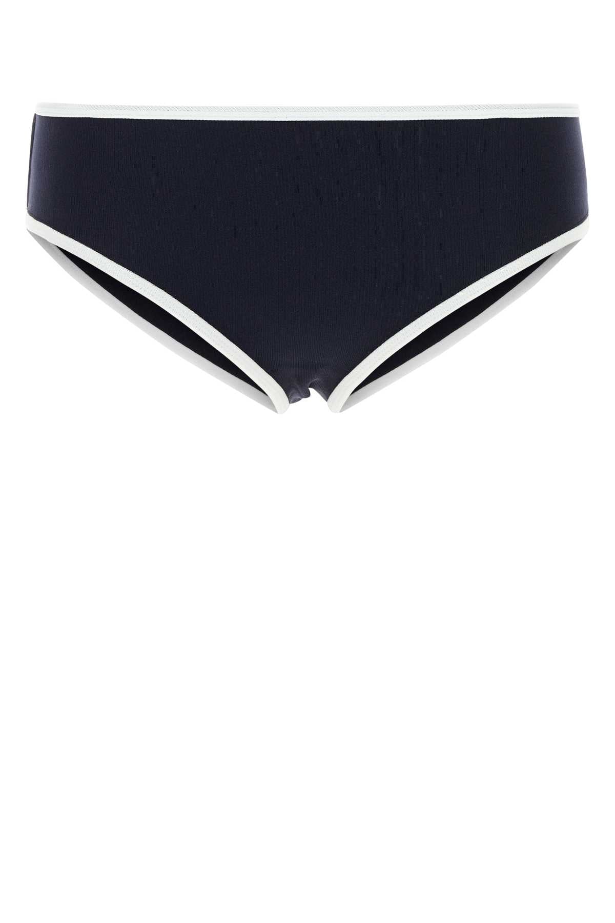 Midnight Blue Stretch Nylon Bikini Bottom Blubianco Intimo