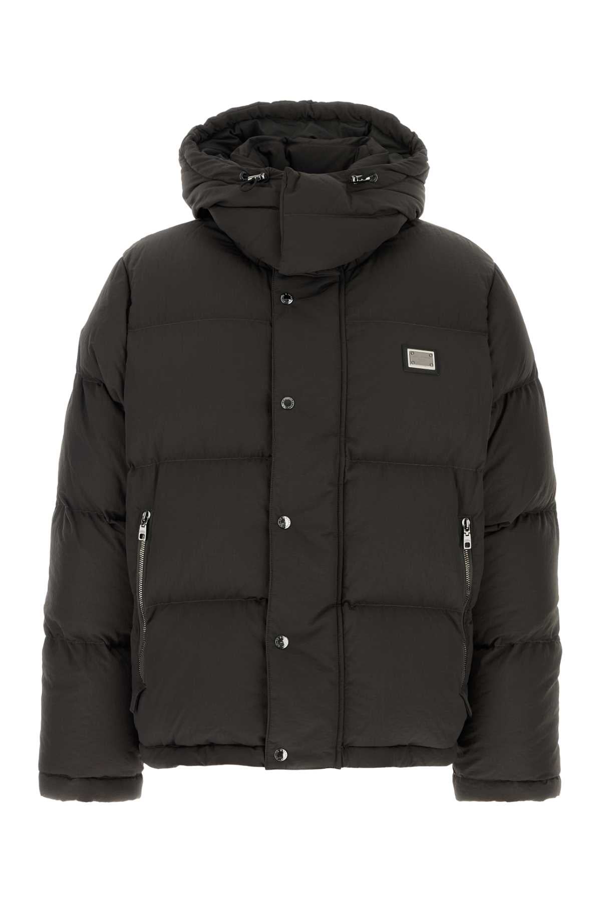 Dolce & Gabbana Nylon Blend Down Down Jacket — Black