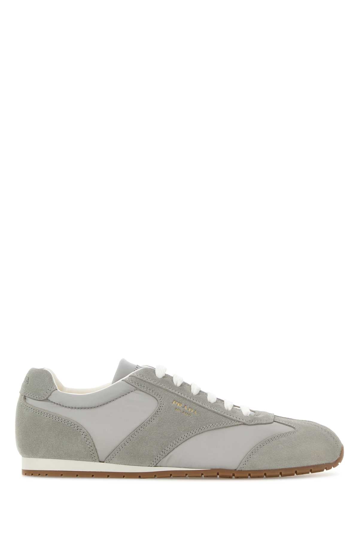 Prada Suede and Fabric Sneaker — Gray