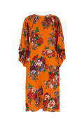 Moschino Floral-Printed Jersey Dress — Orange