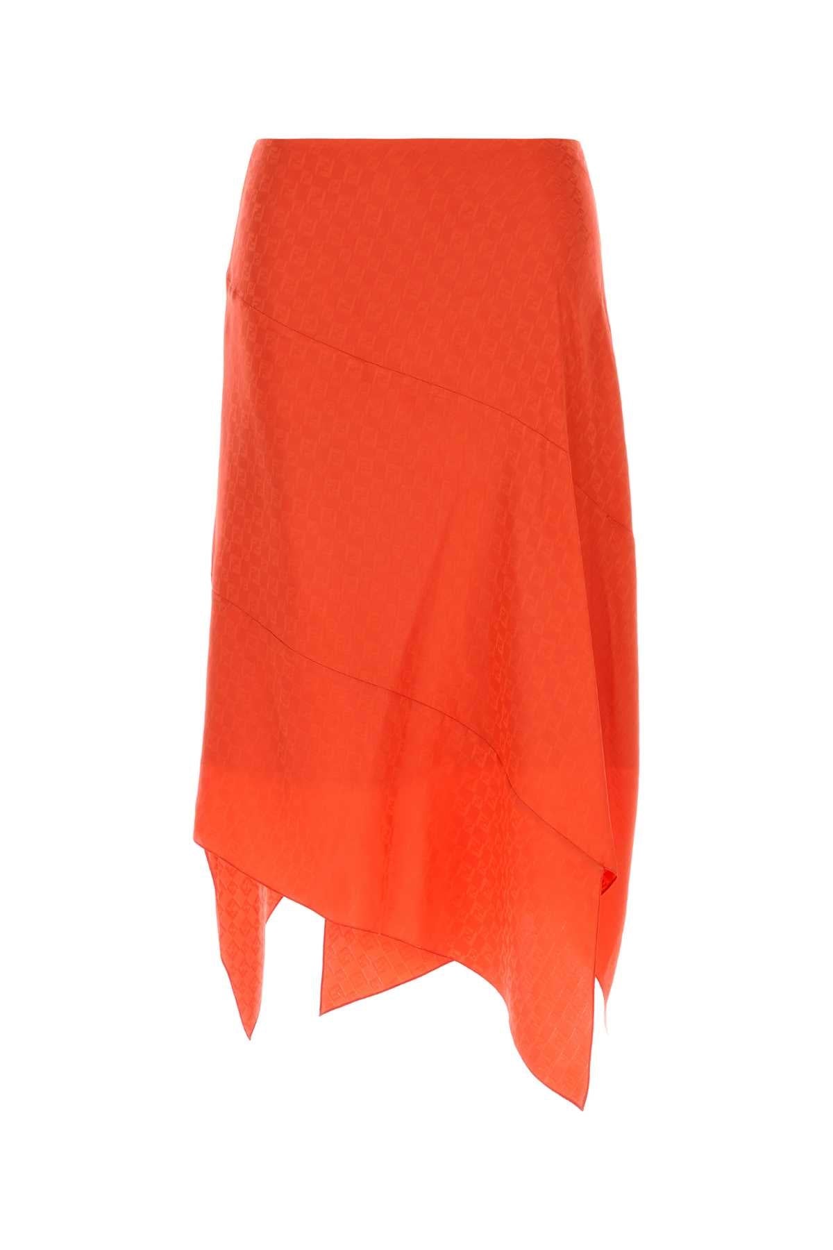 Fendi Chess Skirt — Red