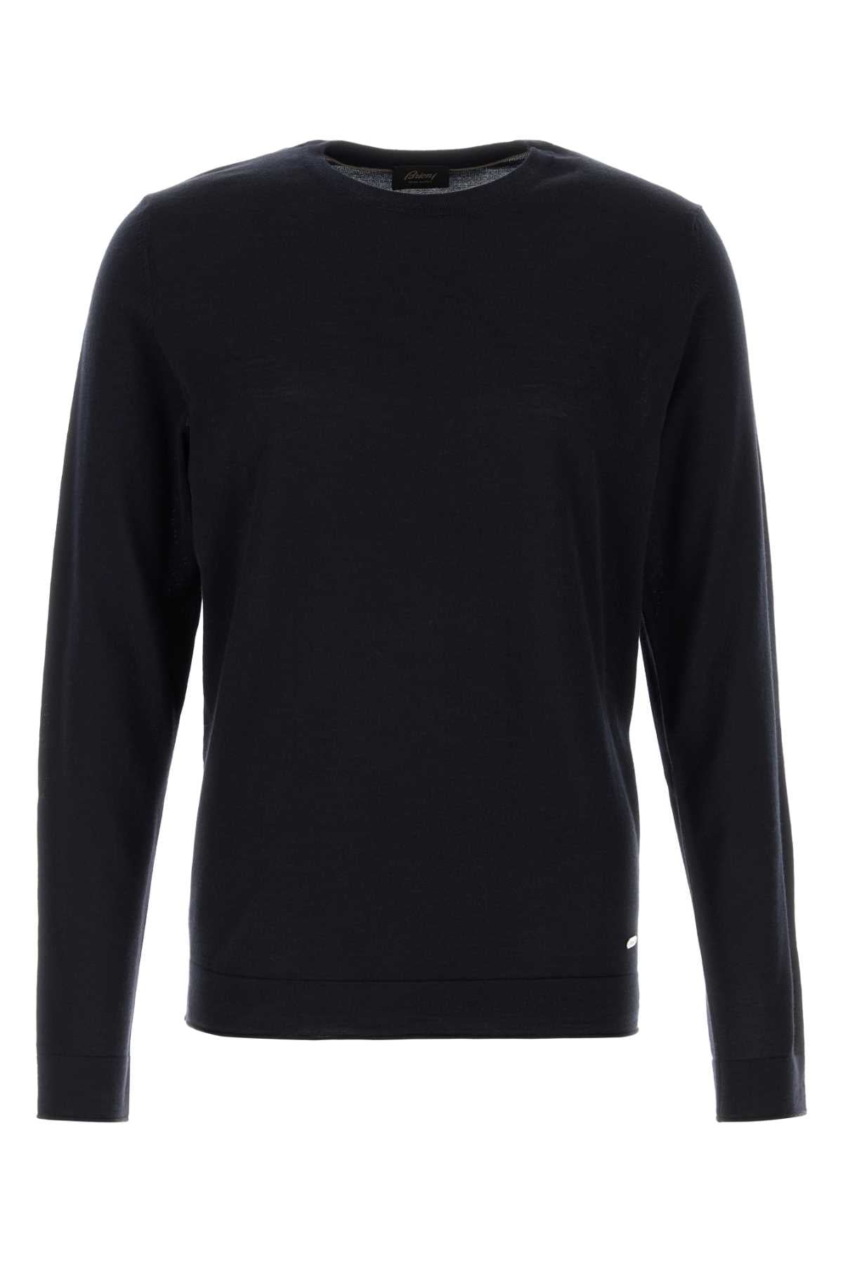Brioni Wool Crewneck Sweater — Navy
