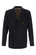 Dolce & Gabbana Double-Breasted Virgin Wool Blazer — Black