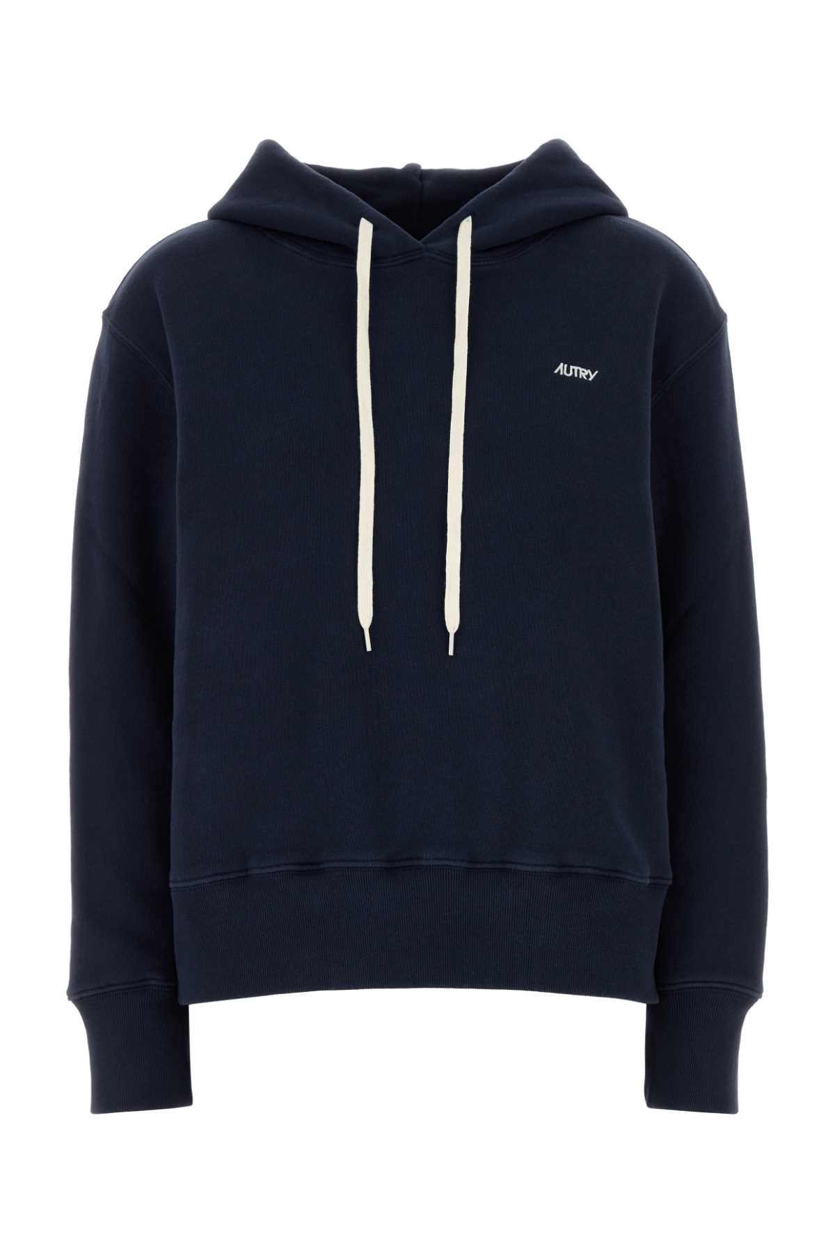 Autry Cotton Hoodie — Navy
