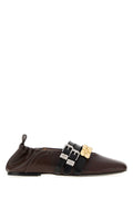Ganni Sue Triple Ballerina Flat — Brown
