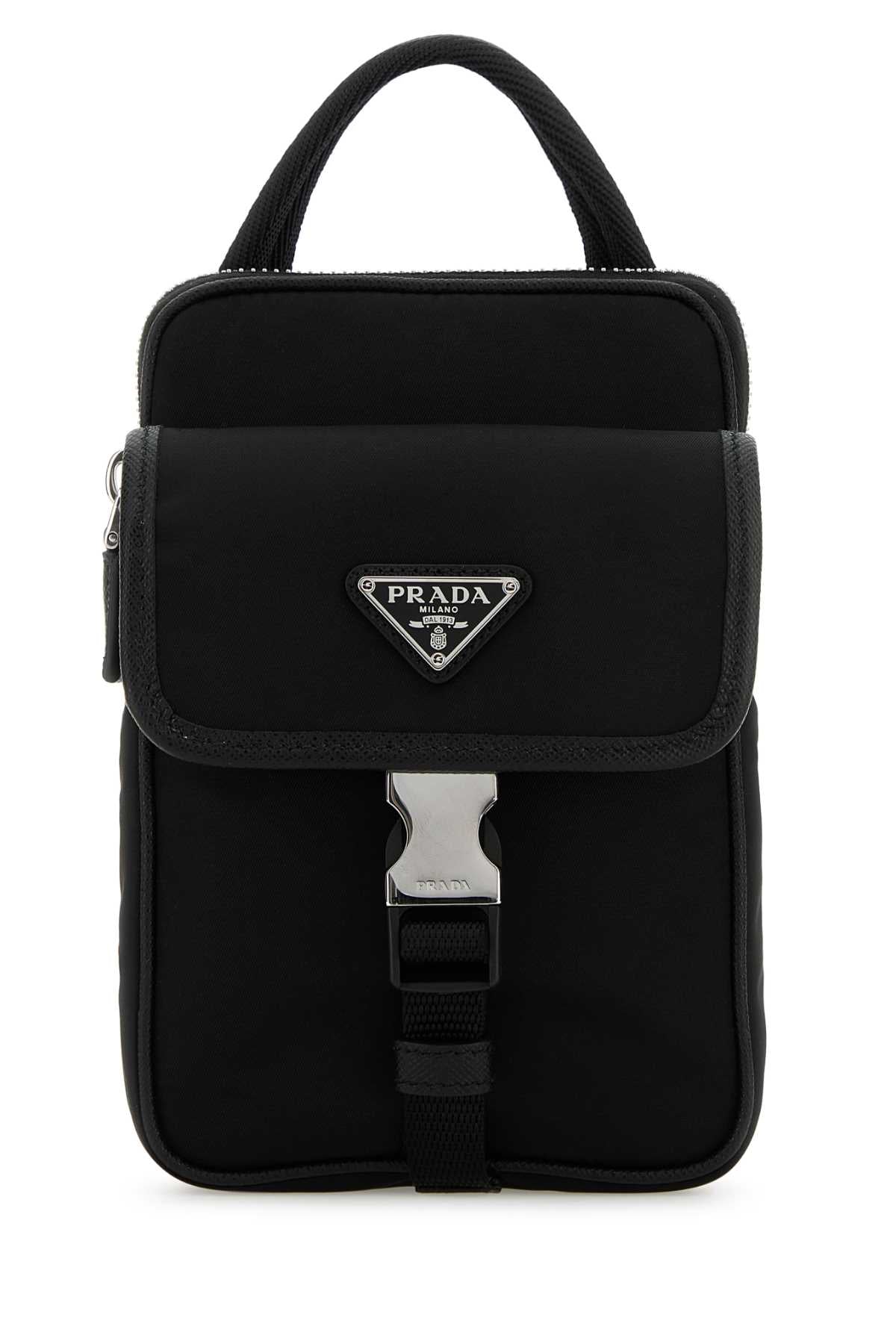 Prada Re-Nylon Phone Case Phone Wallet — Black