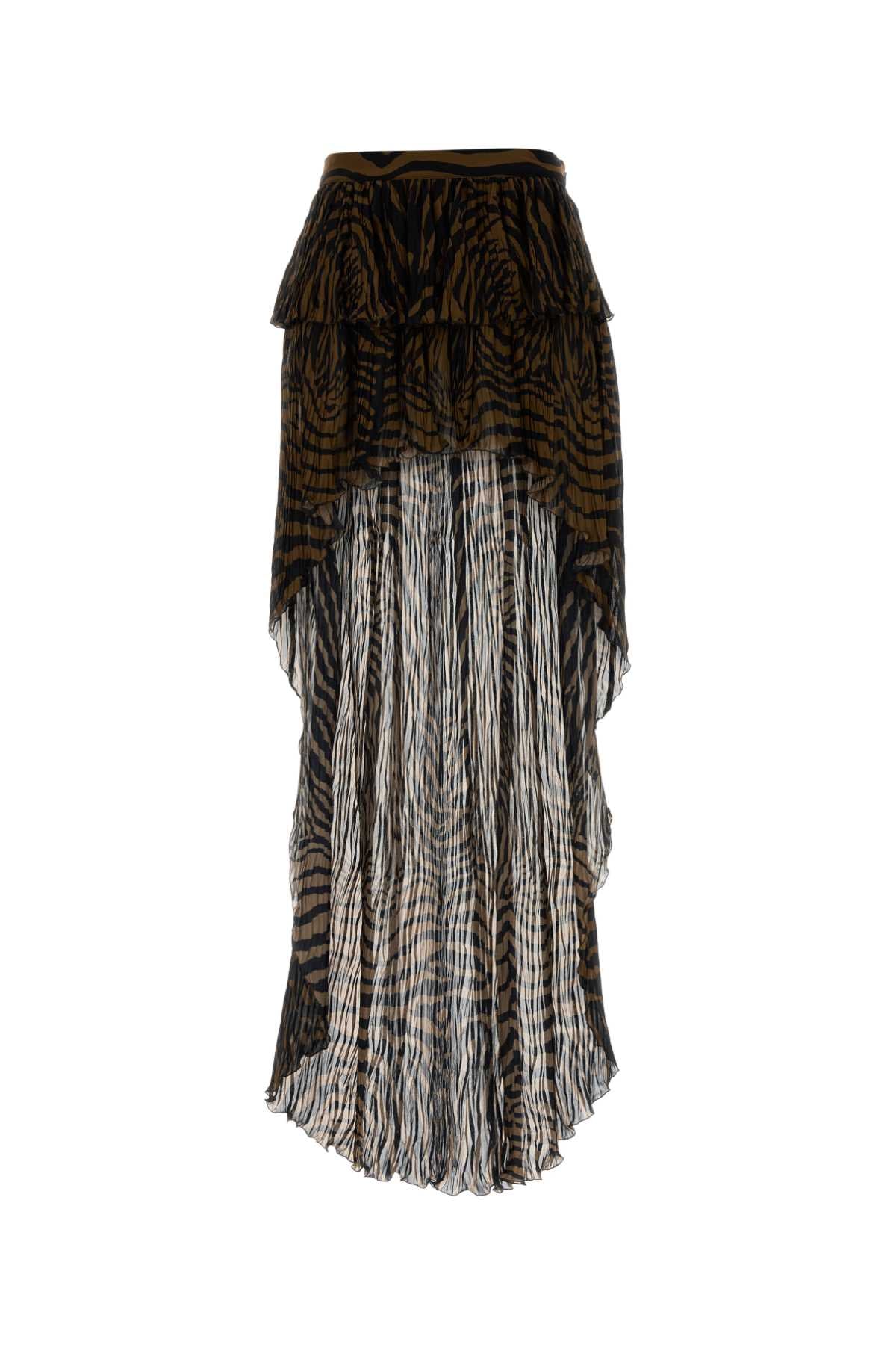 Blumarine Chiffon Skirt — Brown
