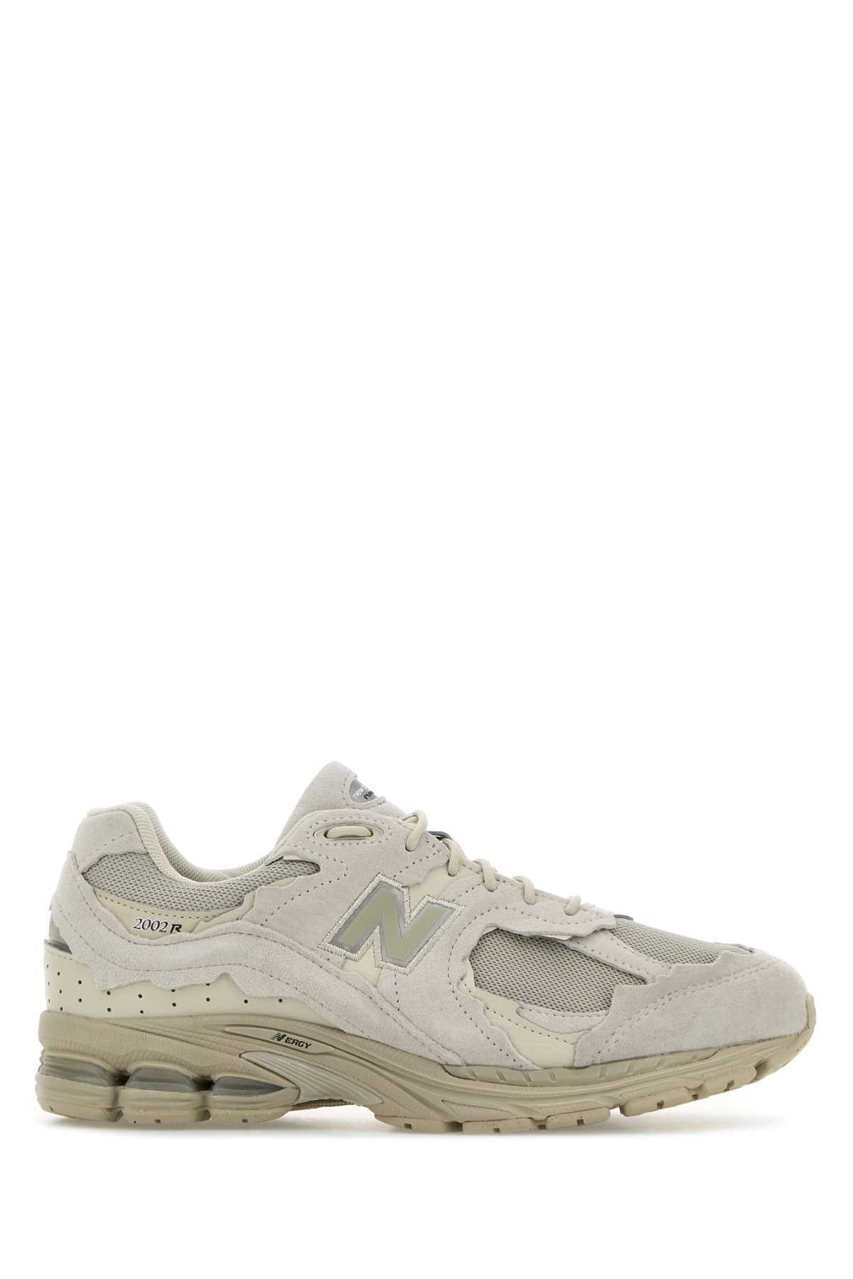 New Balance Sand Suede and Mesh Sneaker — Beige