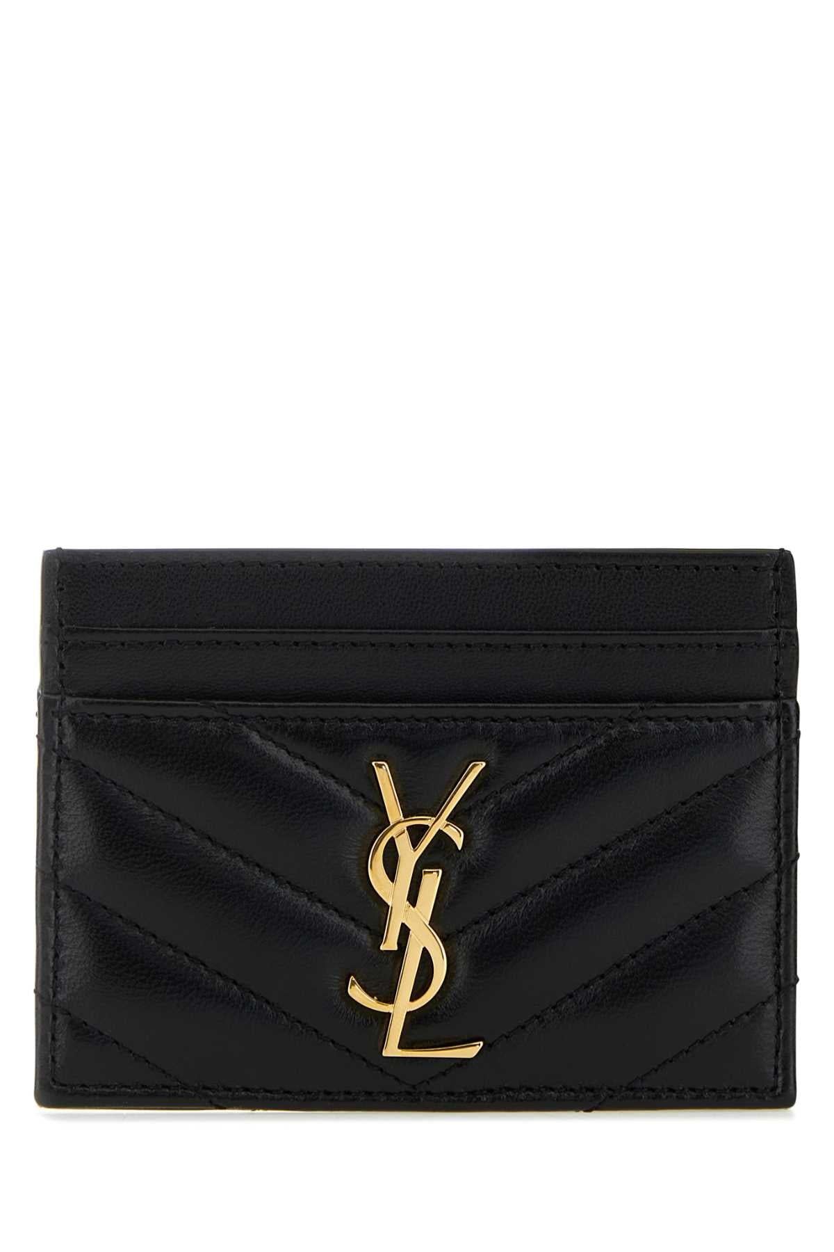 Saint Laurent Cassandre Card Case — Black