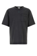 Alexander McQueen Camiseta de Algodón con Bolsillo en el Pecho — Negro
