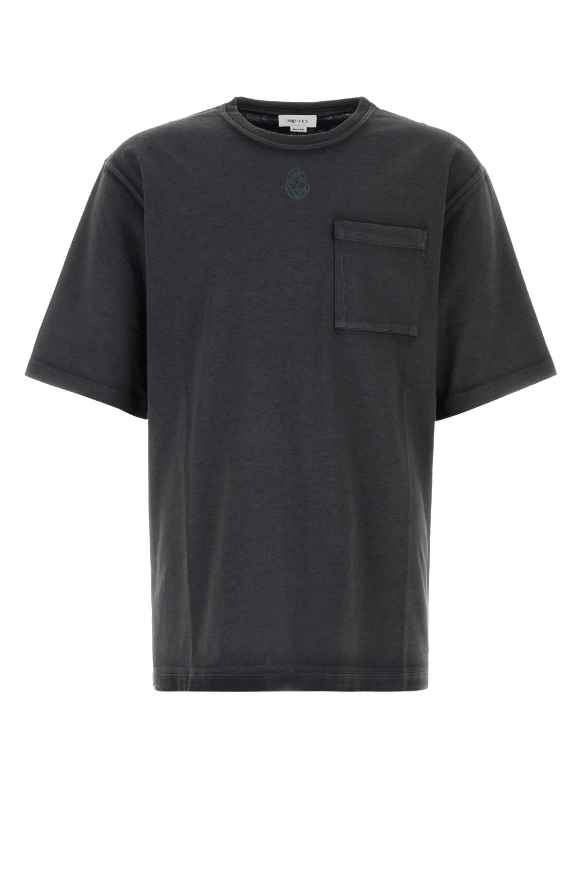 Alexander McQueen Chest-Pocket Cotton T-Shirt — Black