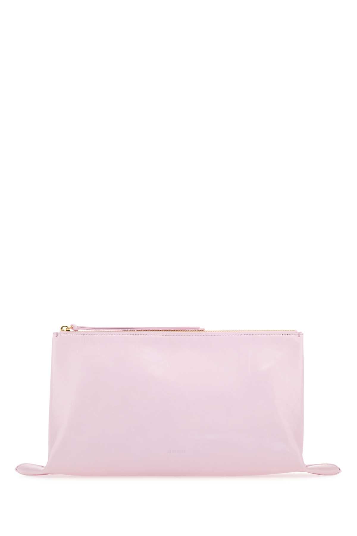 Jil Sander Calfskin Leather Clutch — Pink