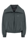 Balenciaga Cotton-Nylon Bomber Jacket — Gray