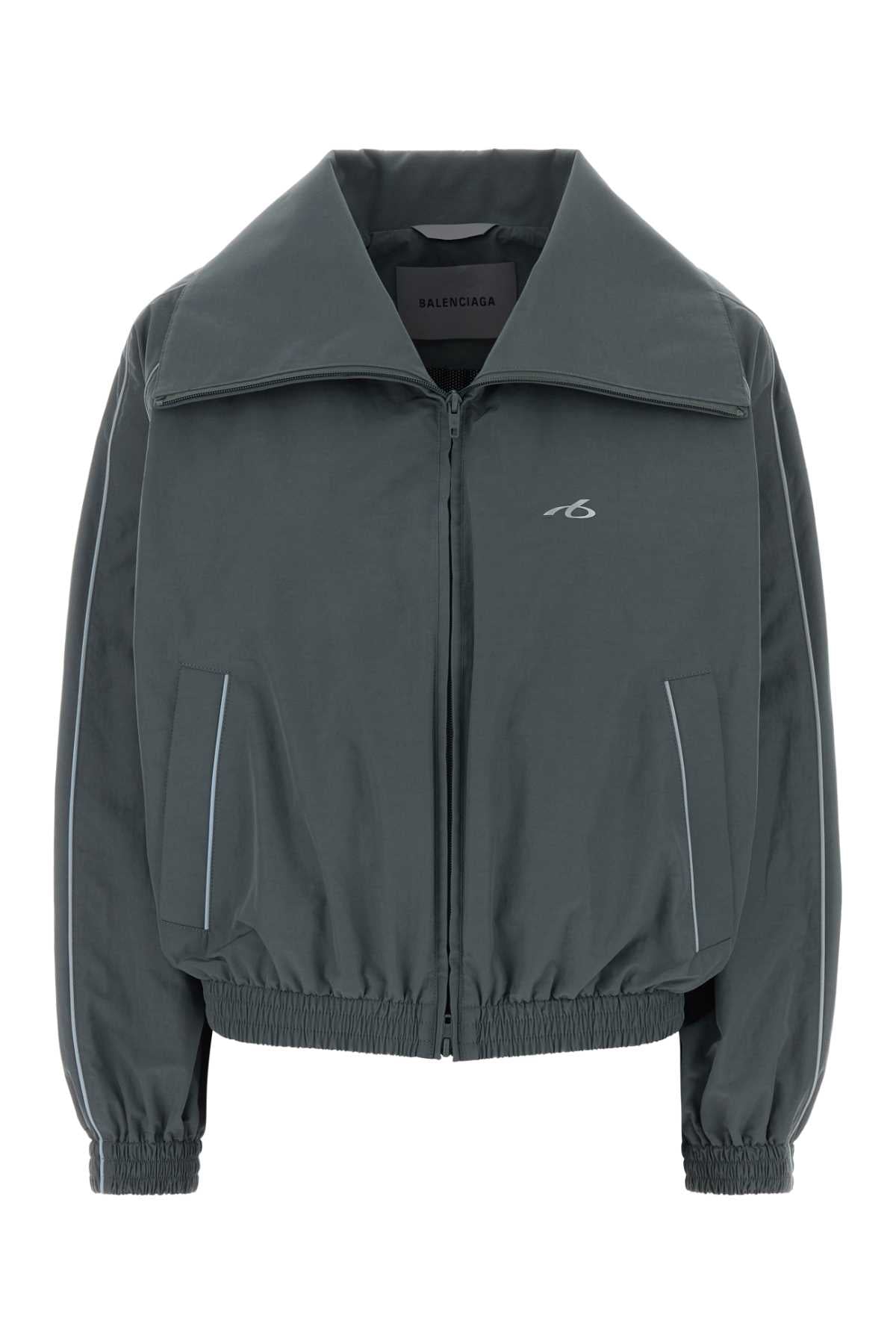 Balenciaga Cotton-Nylon Bomber Jacket — Gray
