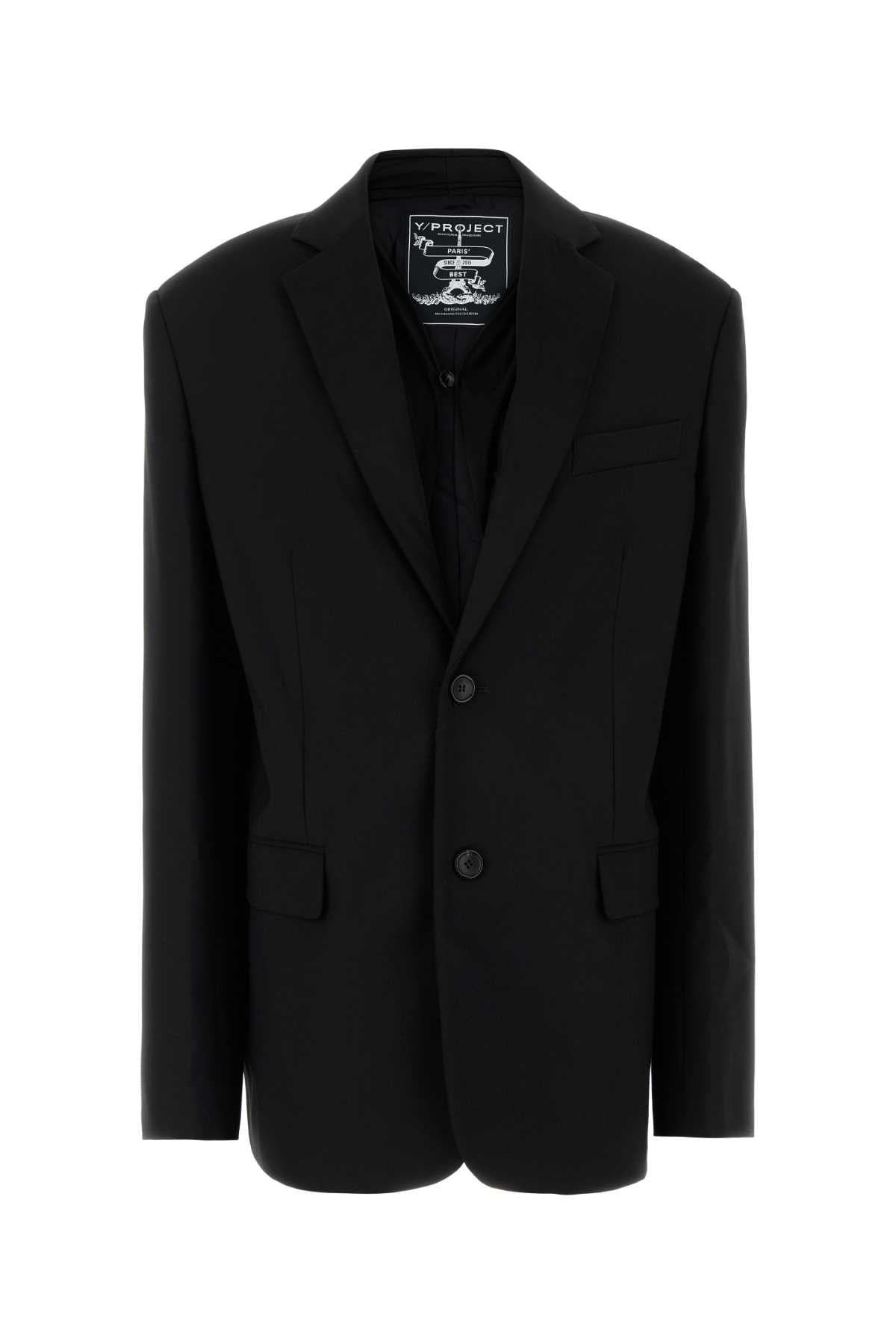 Blazer Y Project con solapa drapeada — Negro