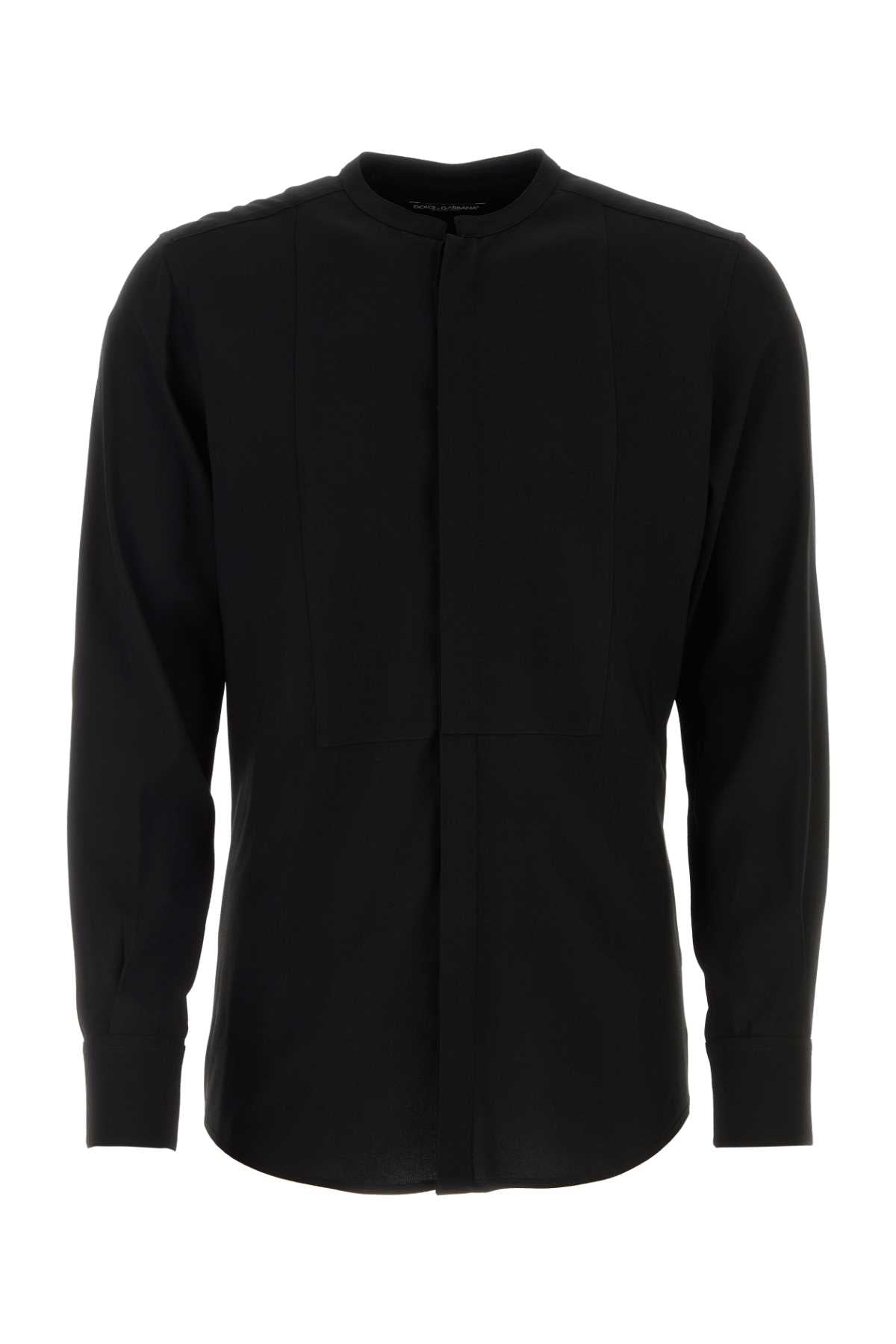 Dolce & Gabbana Viscose and Silk Blend Shirt — Black