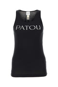 Patou Logo-Printed Cotton Tank Top — Black