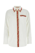 Valentino Garavani Crystal-Embellished Poplin Shirt — White