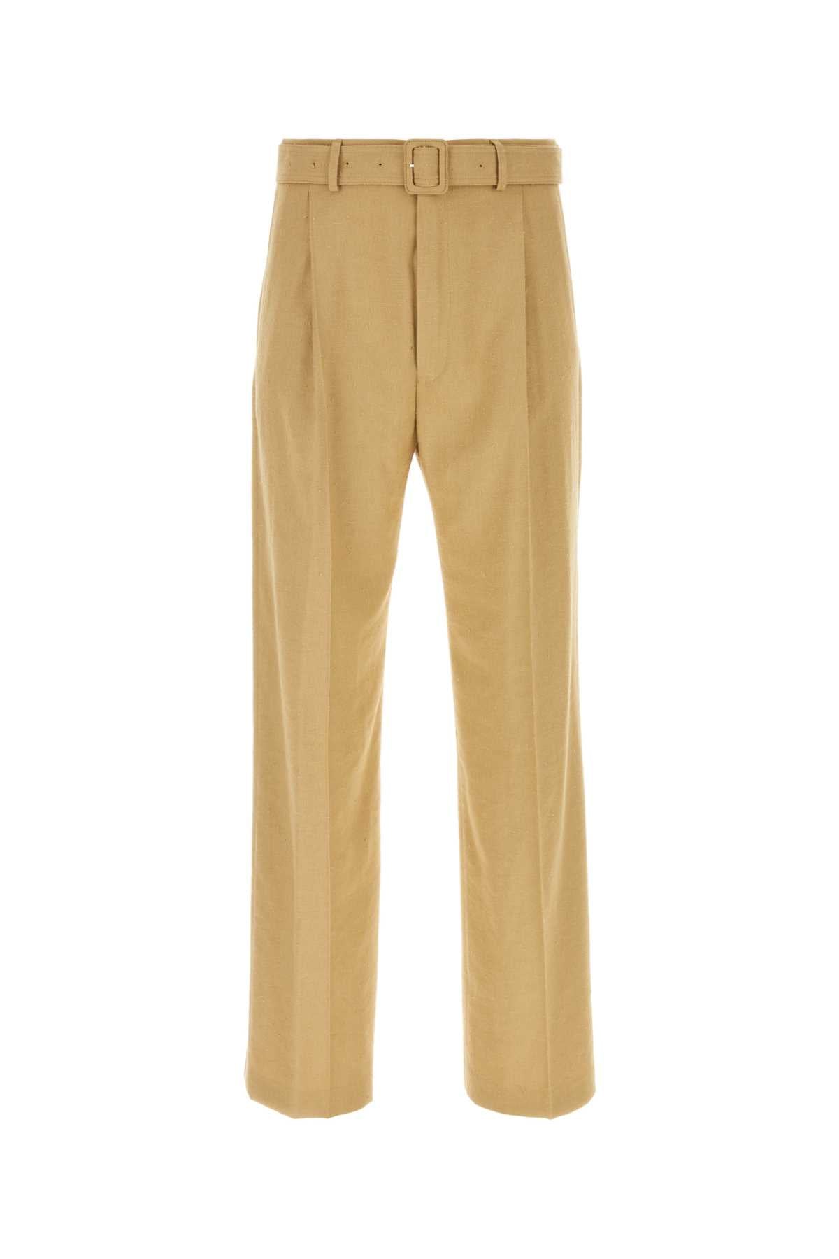 Dries Van Noten Viscose Blend Trousers — Beige