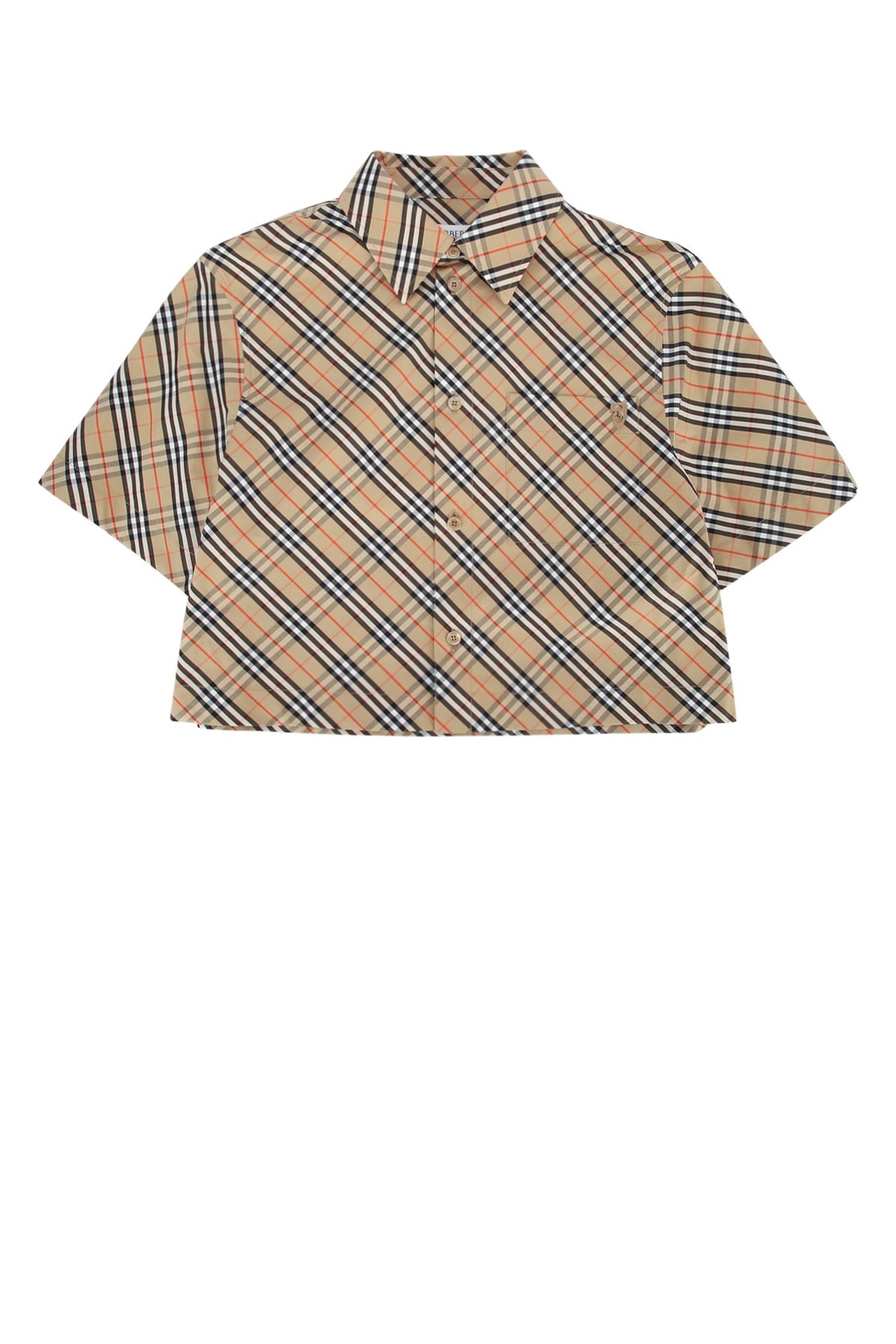 Burberry Checked Cotton Shirt — Beige
