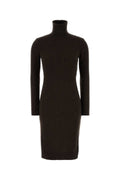 MM6 Maison Margiela Wool Blend Turtleneck Sweater Dress — Brown