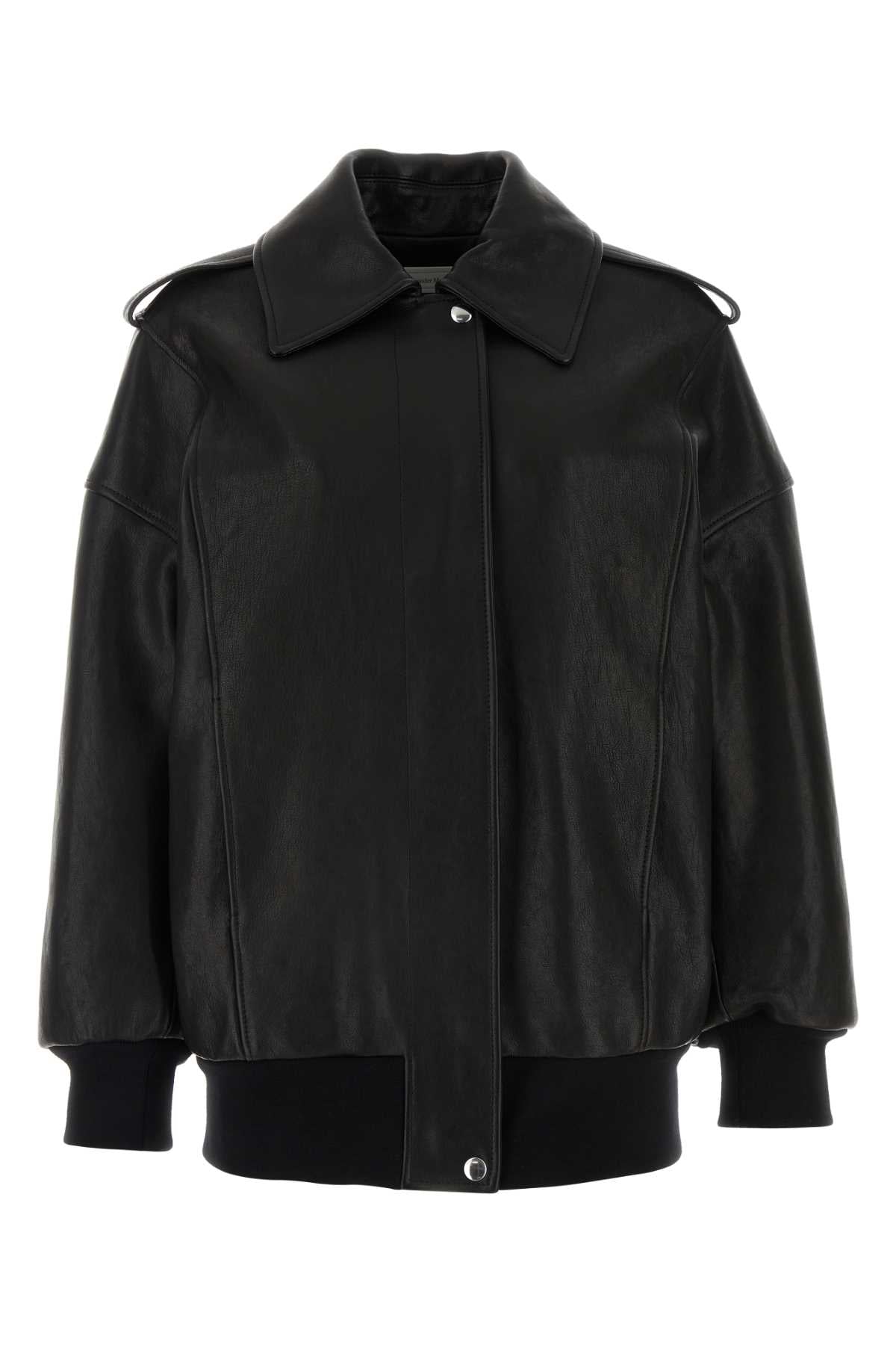Alexander McQueen Oversized Aviator Jacket — Black