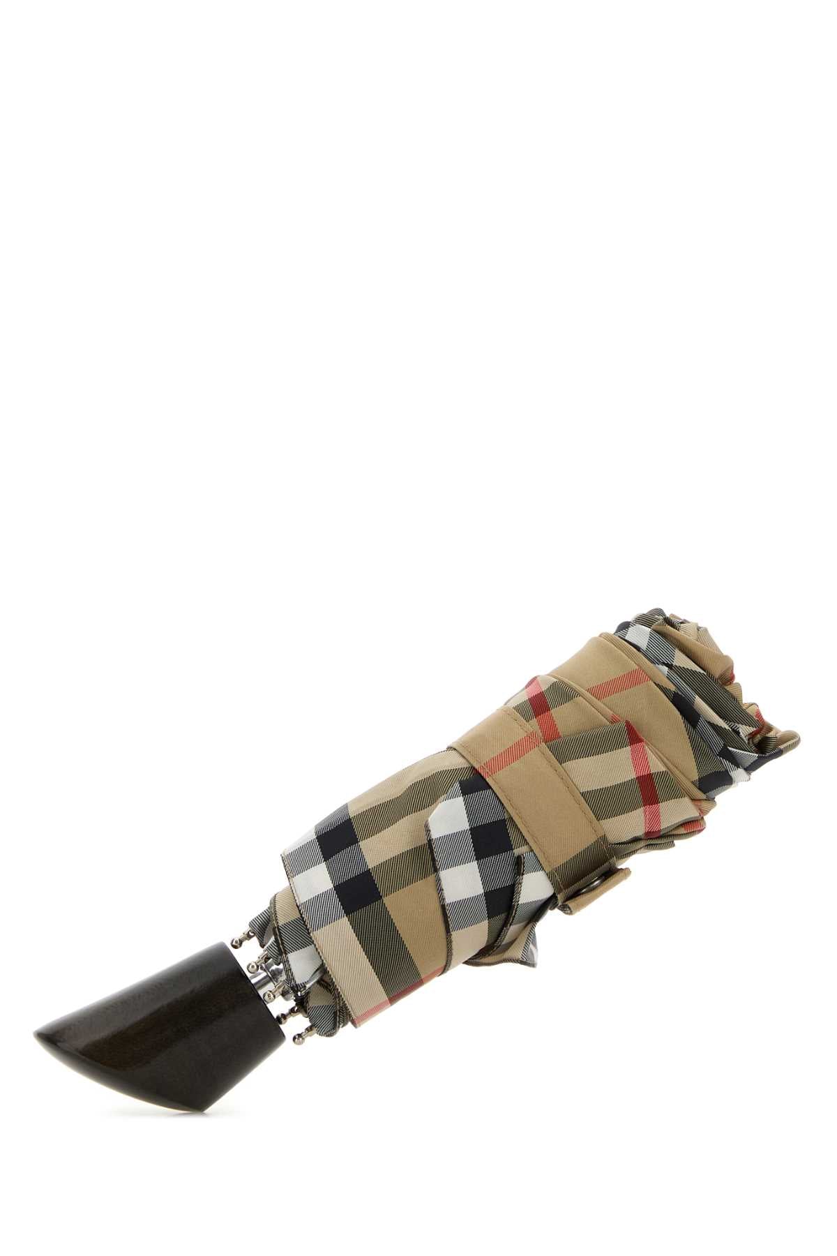 Burberry Check Umbrella — Sand