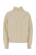 Isabel Marant Etoile Cable-Knit Wool Blend Sweater — Beige