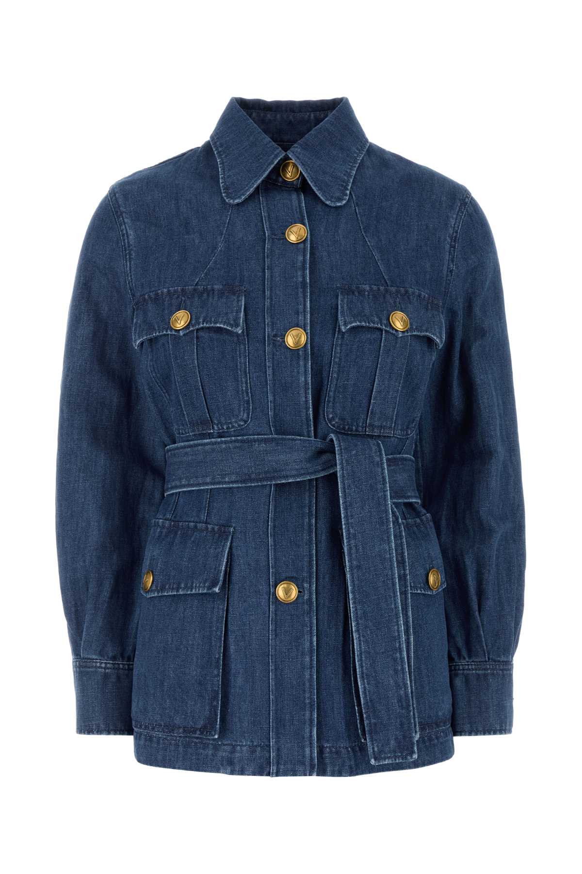 Valentino Garavani Sahariana Denim Jacket — Navy