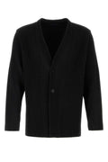 Homme Plisse' Issey Miyake Pleated Polyester Cardigan — Black