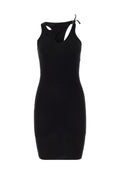 Andrea Adamo Ribbed Knit Dress — Black