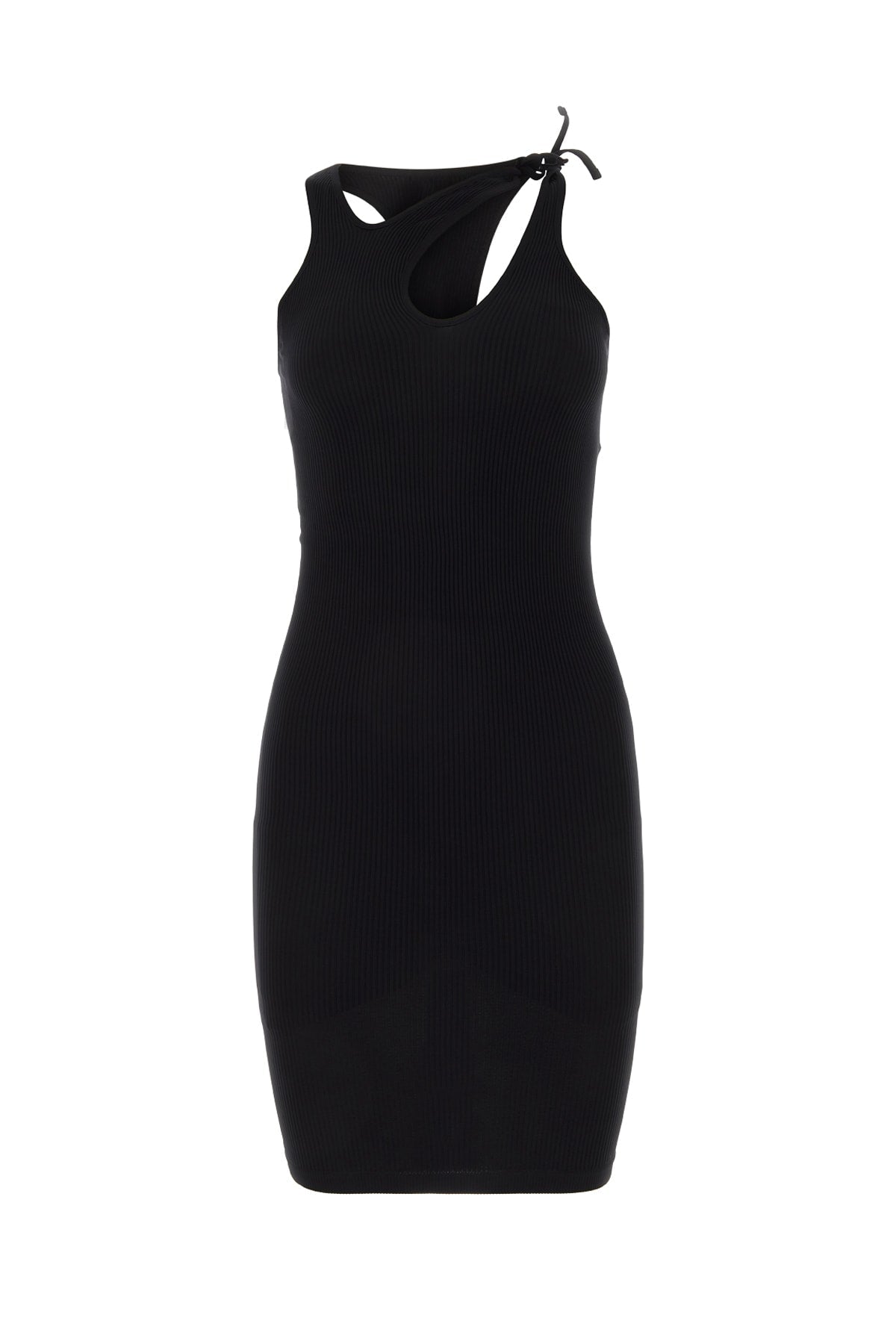 Andrea Adamo Ribbed Knit Dress — Black