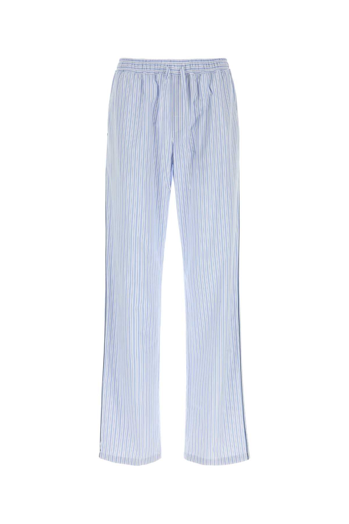 Dolce & Gabbana Striped Poplin Pyjamas Trousers — Blue