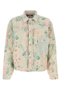 Junya Watanabe Floral Embroidered Canvas Jacket — Beige