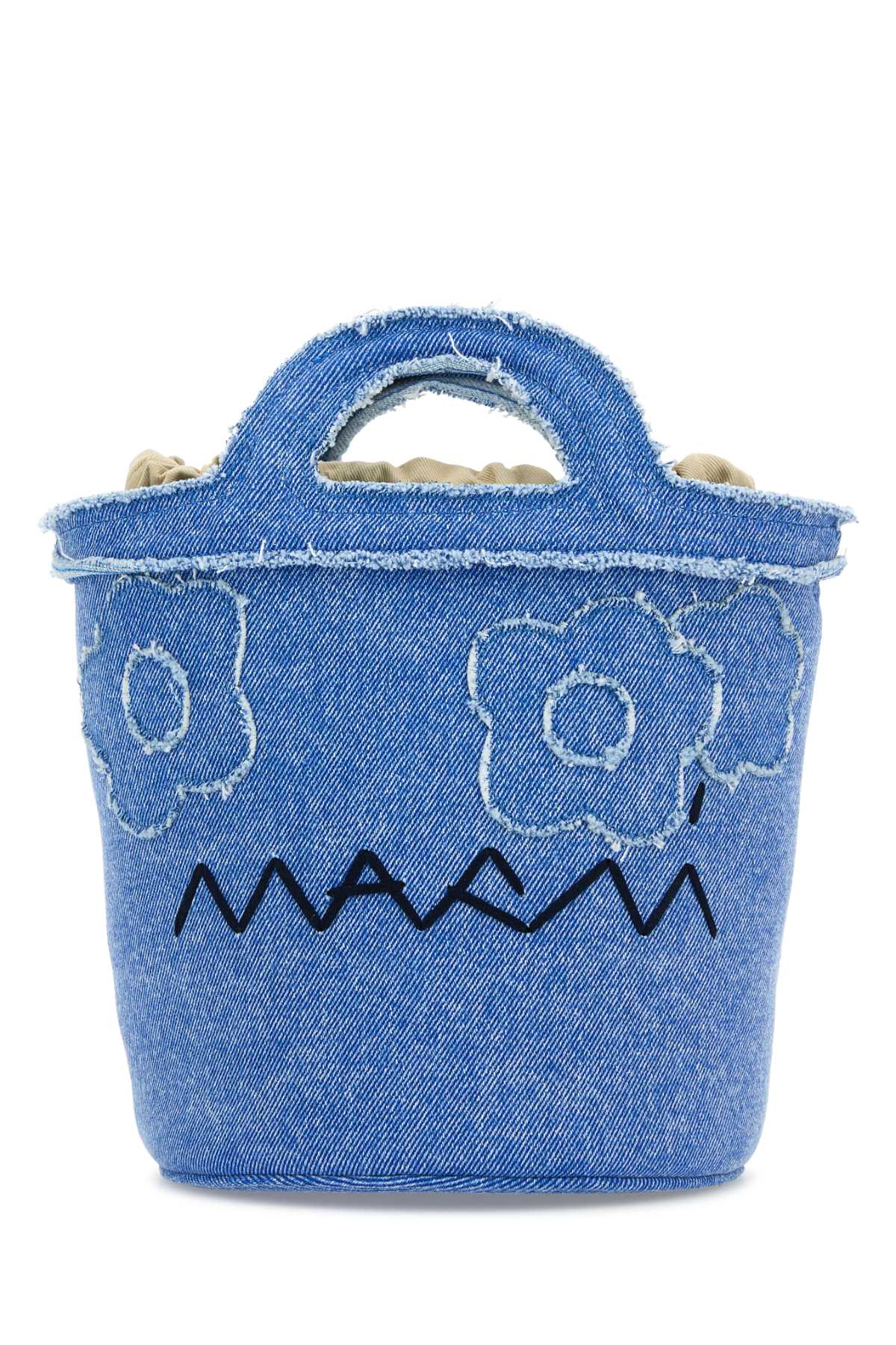 Marni Denim Bucket Bag — Cobalt