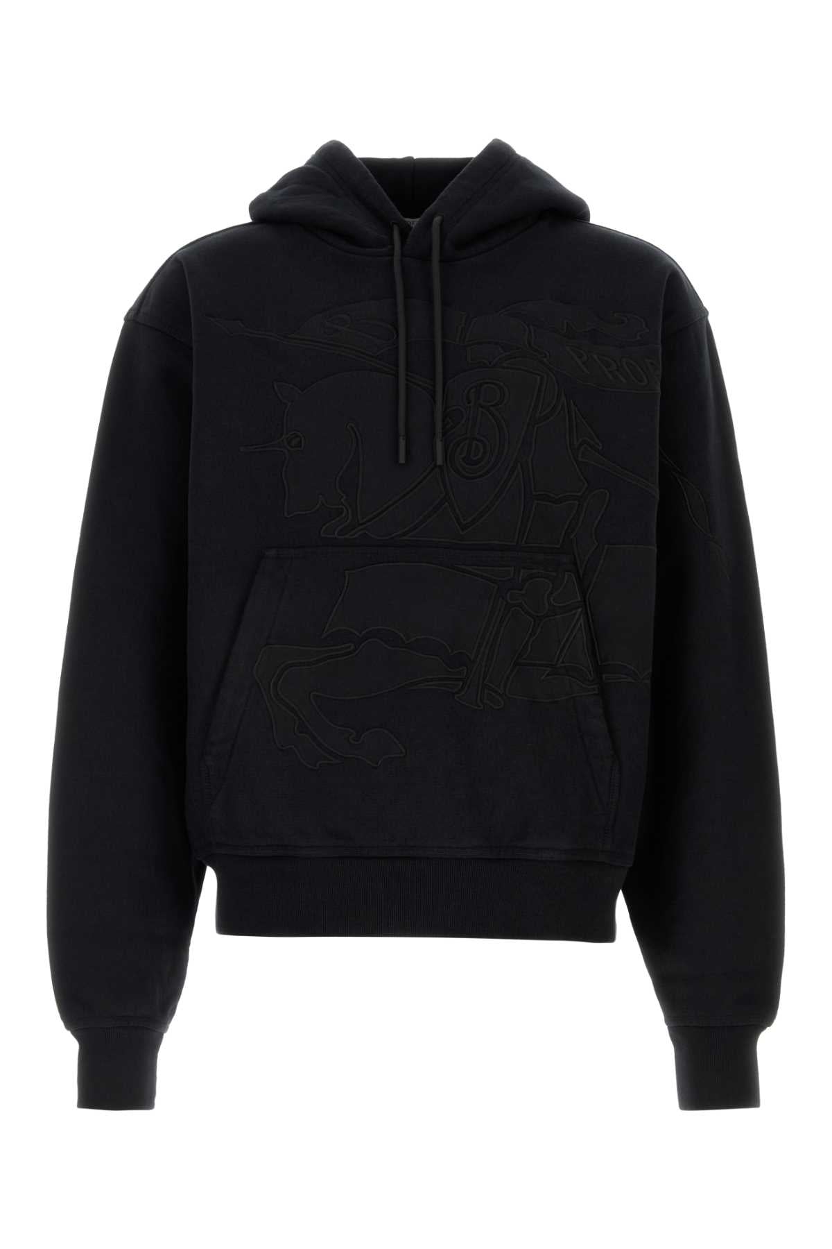 Burberry Embroidered Cotton Blend Sweatshirt — Black