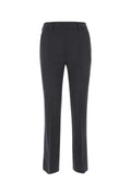 Prada Virgin Wool Cigarette Trousers — Navy