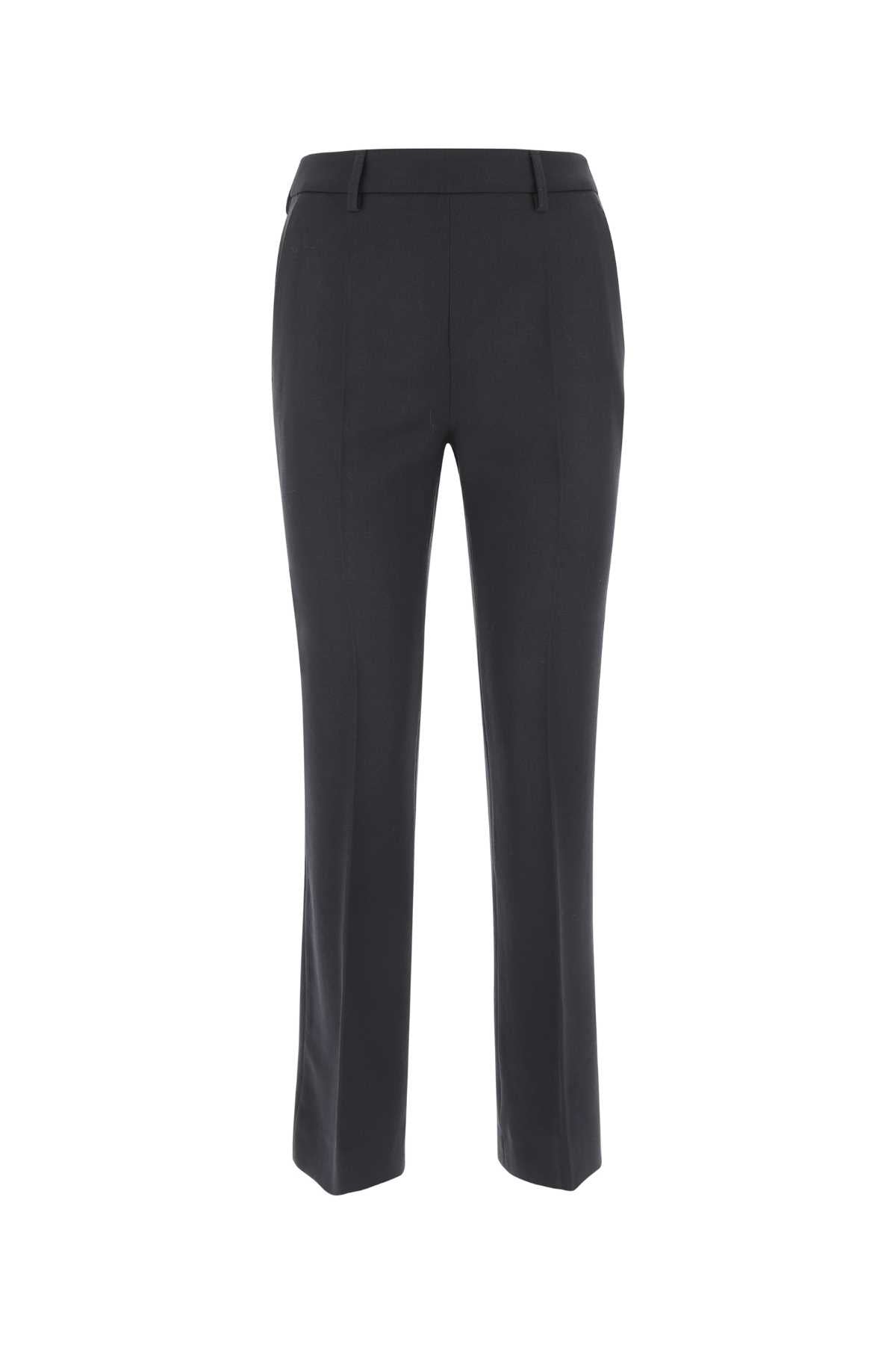 Prada Virgin Wool Cigarette Trousers — Navy