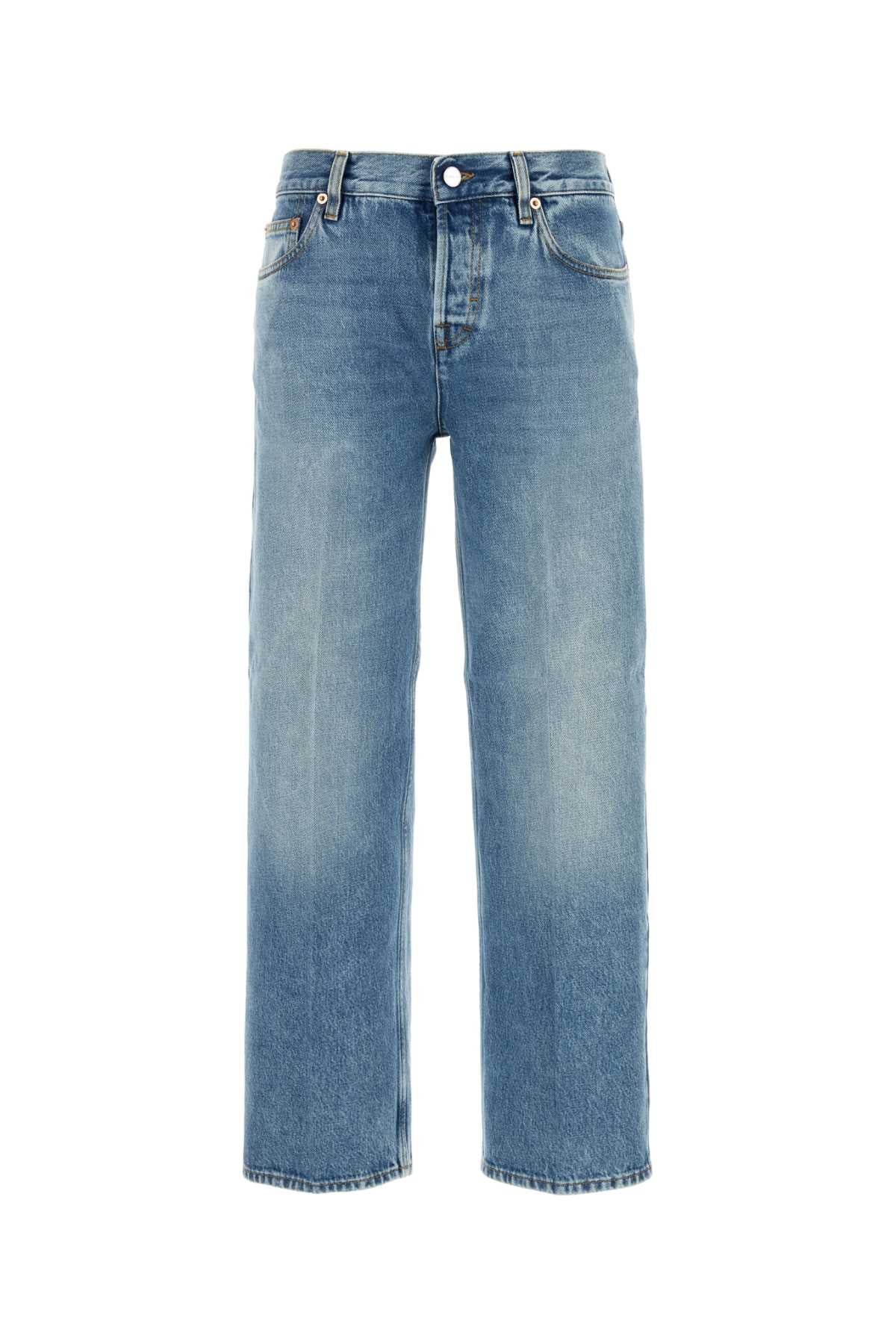 Gucci 5-Pocket Cut Denim Jeans — Blue