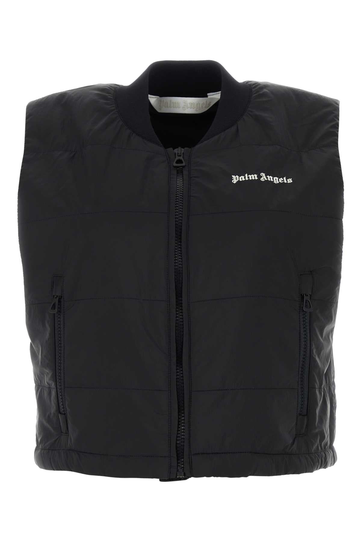 Palm Angels Quilted Nylon Vest — Black