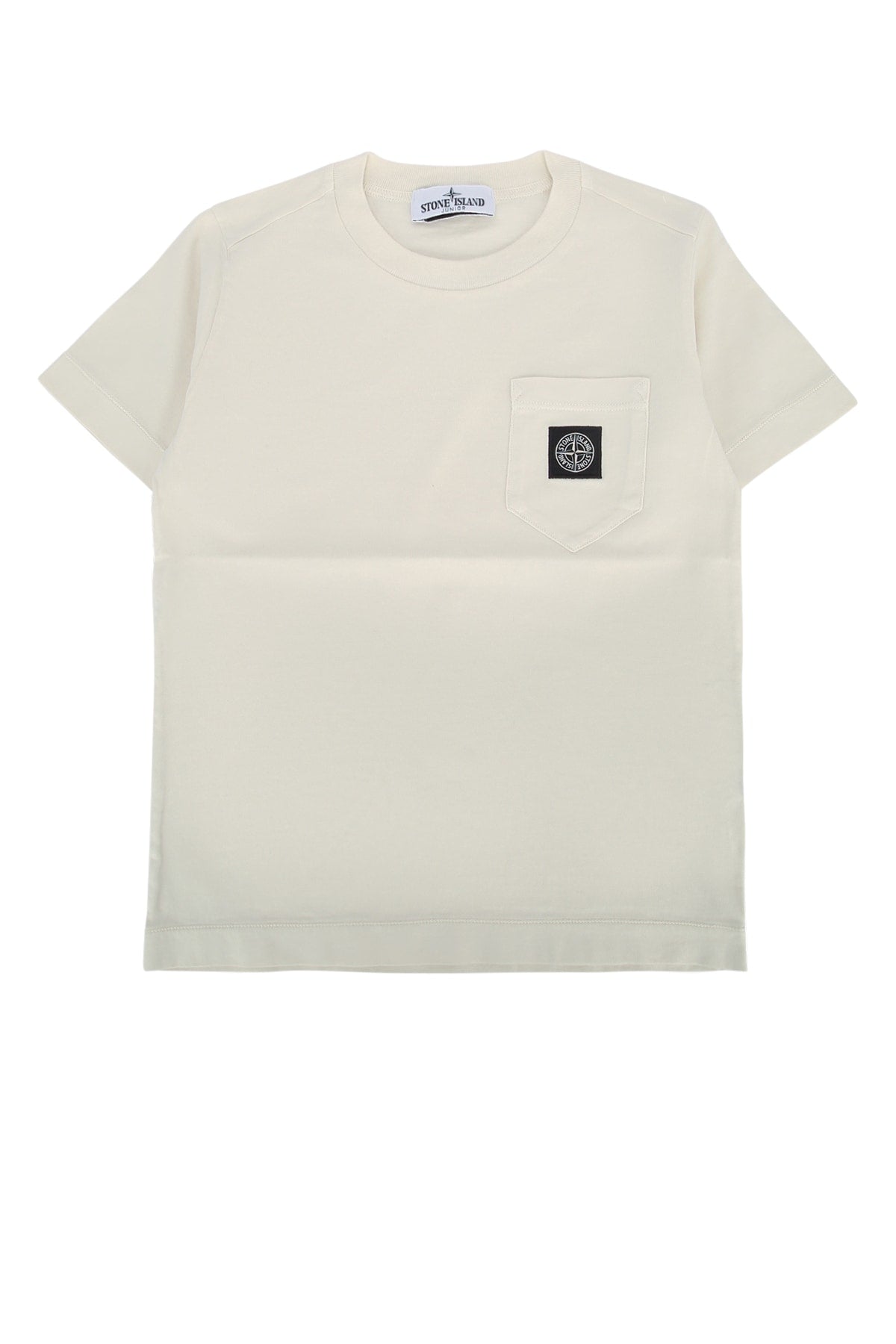 Stone Island Kids Logo-Patch Cotton T-Shirt — Beige