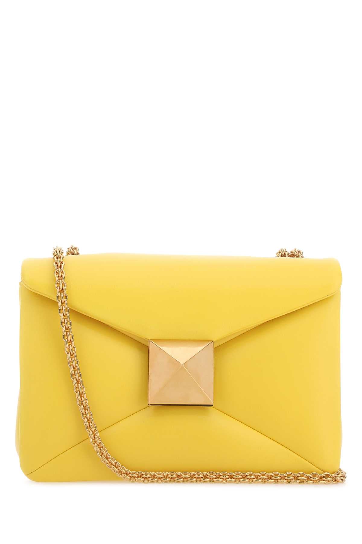 Valentino Garavani Quilted Nappa Leather Shoulder Bag — Yellow