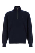 Burberry Cashmere Blend Stretch Sweater — Navy