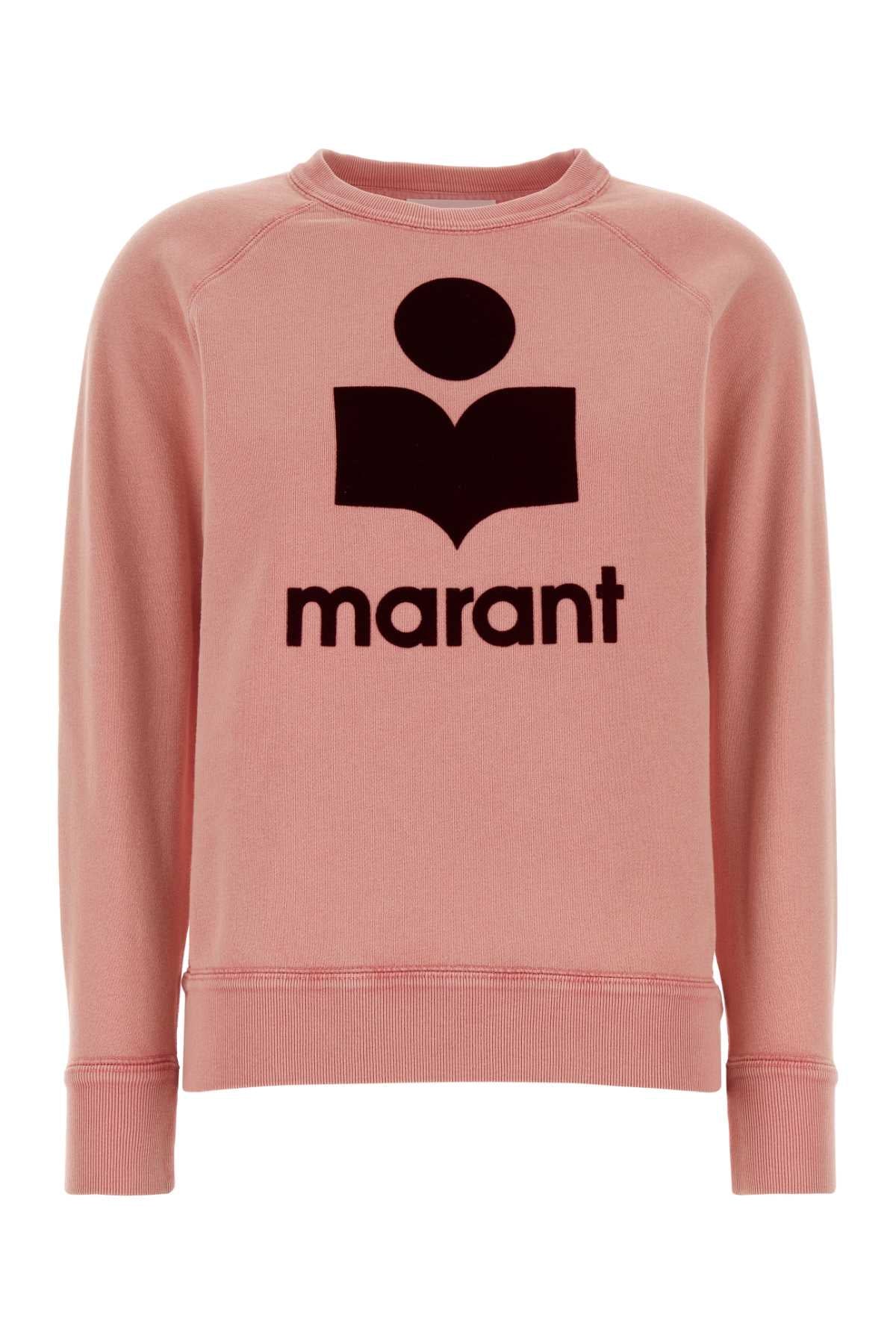 Isabel Marant Etoile Logo-Print Cotton Blend Sweatshirt — Pink