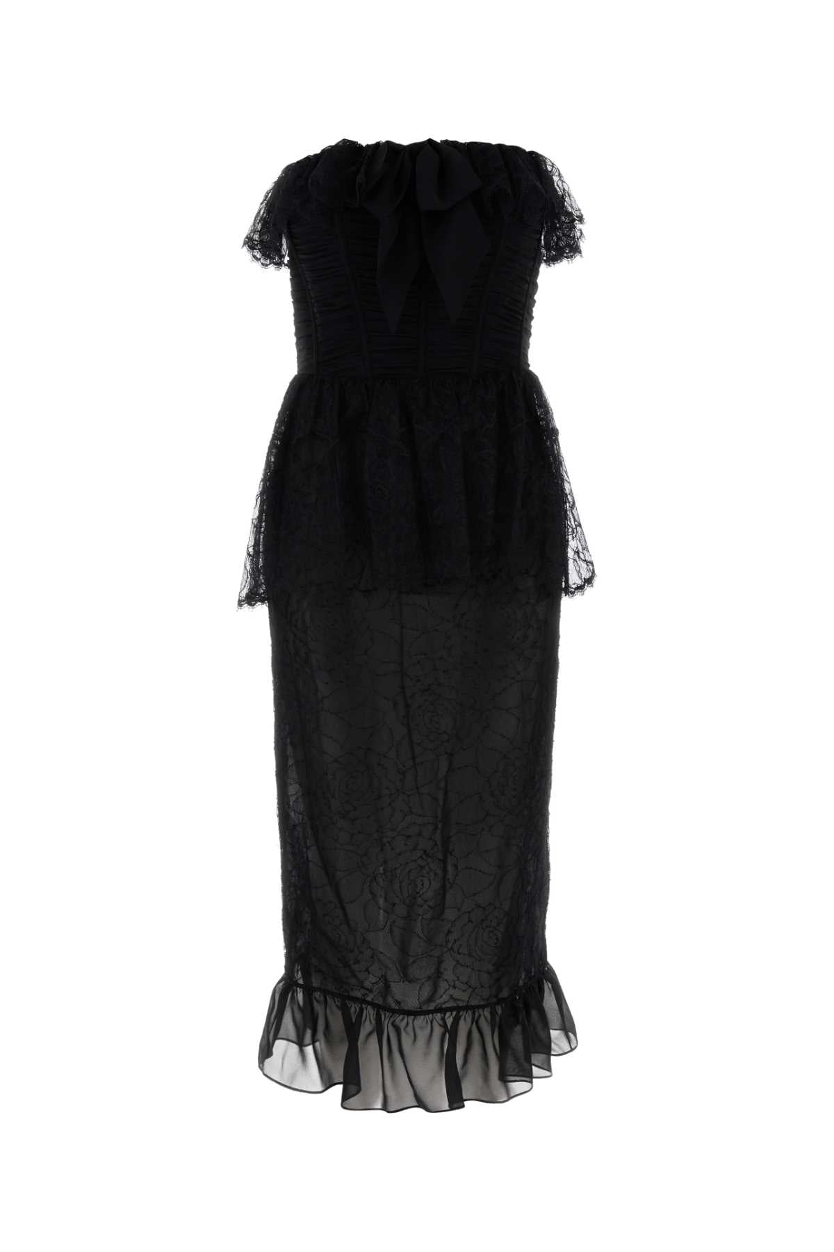 Alessandra Rich Silk Dress — Black